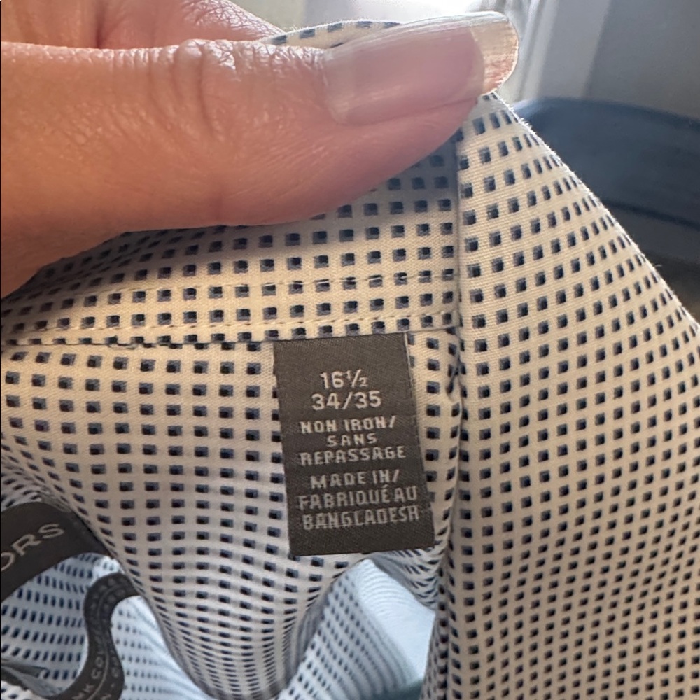 Michael Kors White and Blue Checkered Dress Shirt - Picture 11 of 11